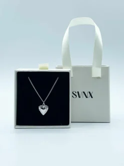Necklaces*SVNX Small Heart Locket Necklace in Silver