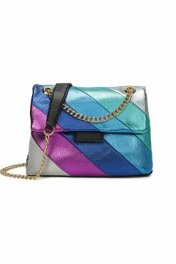 Cross-Body Bags*Kitise Small Shiny Rainbow Stripes Crossbody Bag With Chian Strap Grey