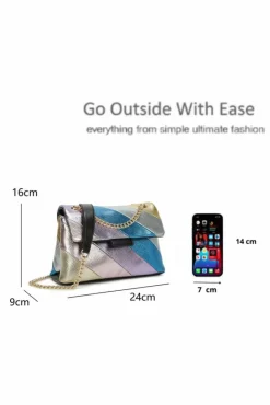 Cross-Body Bags*Kitise Small Shiny Rainbow Stripes Crossbody Bag With Chian Strap Grey
