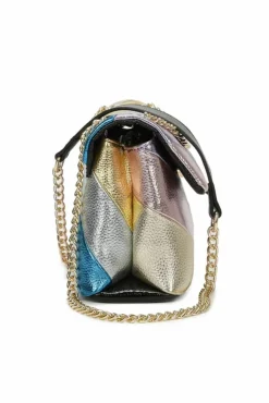 Cross-Body Bags*Kitise Small Shiny Rainbow Stripes Crossbody Bag With Chian Strap Grey