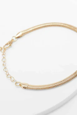 Bracelets*boohoo Snake Flat Chain Bracelet gold