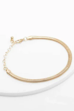 Bracelets*boohoo Snake Flat Chain Bracelet gold