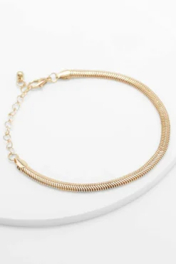 Bracelets*boohoo Snake Flat Chain Bracelet gold