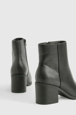 Heeled Boots|All Boots*boohoo Snake Panel Detail Heeled Shoe Boots black