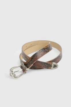 Belts*boohoo Print Western Buckle Belt snake