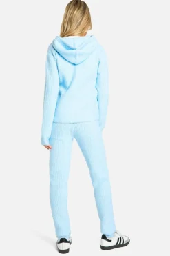 Knitted Co-Ords|Up To 80% Off Winter Warmers*boohoo Soft Fine Guage Zip Through Hoody Knitted Tracksuit sky blue