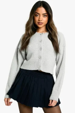 Cardigans|Knitwear*boohoo Soft Knit Bomber Cardigan grey