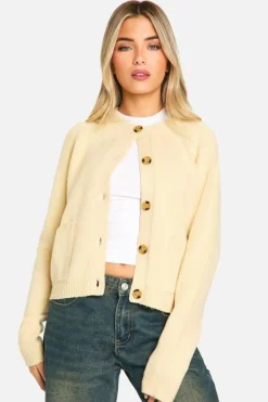 Cardigans|Up To 80% Off Winter Warmers*boohoo Soft Knit Boxy Cardigan With Pockets stone