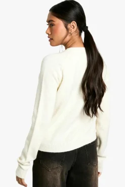 Cardigans|Jumpers & Cardigans*boohoo Soft Knit Boxy Cardigan With Pockets off white