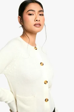 Cardigans|Jumpers & Cardigans*boohoo Soft Knit Boxy Cardigan With Pockets off white