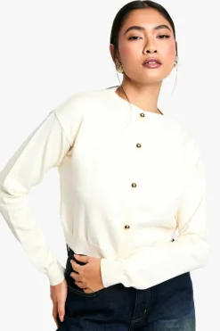 Cardigans|Up To 80% Off Winter Warmers*boohoo Soft Knit Boxy Crop High Neck Cardigan cream