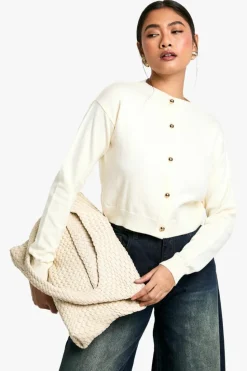 Cardigans|Up To 80% Off Winter Warmers*boohoo Soft Knit Boxy Crop High Neck Cardigan cream