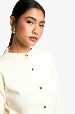 Cardigans|Up To 80% Off Winter Warmers*boohoo Soft Knit Boxy Crop High Neck Cardigan cream