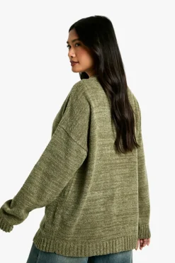 Cardigans|Jumpers & Cardigans*boohoo Soft Knit Button Through Cardigan olive