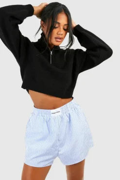 Jumpers|Jumpers & Cardigans*boohoo Soft Knit Half Zip Crop Jumper black