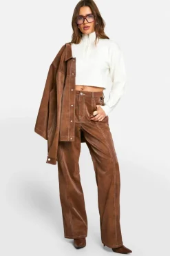 Jumpers*boohoo Soft Knit Half Zip Crop Jumper ecru