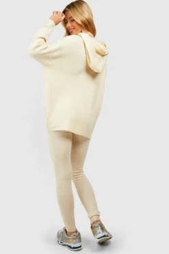 Knitted Co-Ords*boohoo Soft Knit Hoodie Co-ord stone