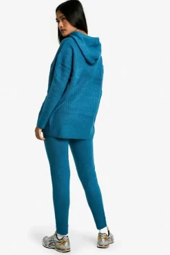 Knitted Co-Ords*boohoo Soft Knit Hoodie Co-ord teal