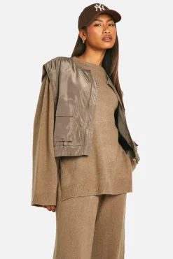 Knitted Co-Ords*boohoo Soft Knit Jumper And Flares Knitted Co-ord taupe