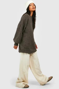 Jumpers|Jumpers & Cardigans*boohoo Soft Knit Longline Jumper mocha
