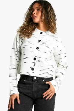 Cardigans|Knitwear*boohoo Soft Knit Marl Boxy Knitted Cardigan ecru