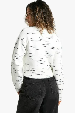 Cardigans|Knitwear*boohoo Soft Knit Marl Boxy Knitted Cardigan ecru