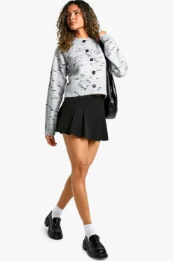 Cardigans|Knitwear*boohoo Soft Knit Marl Boxy Knitted Cardigan grey