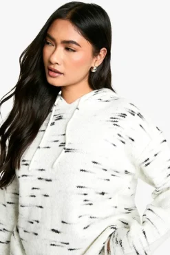 Oversized Jumpers|Jumpers*boohoo Soft Knit Marl Oversized Knitted Hoody ecru