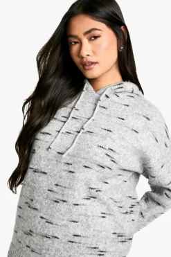 Oversized Jumpers|Jumpers*boohoo Soft Knit Marl Oversized Knitted Hoody grey