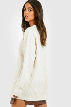 Oversized Jumpers*boohoo Soft Knit Oversized Crew Neck Jumper stone