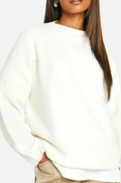 Oversized Jumpers*boohoo Soft Knit Oversized Jumper ecru