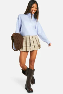 Jumpers|Jumpers & Cardigans*boohoo Soft Knit Roll Neck Crop Jumper baby blue