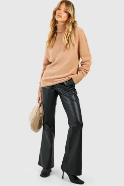 Oversized Jumpers*boohoo Soft Knit Roll Neck Jumper camel