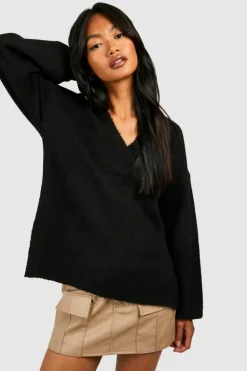 Jumpers|Jumpers & Cardigans*boohoo Soft Knit Slouchy Jumper black