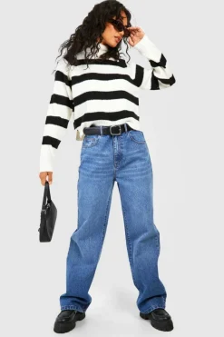 Jumpers|Jumpers & Cardigans*boohoo Soft Knit Stripe Crop Jumper white