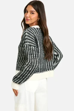 Jumpers*boohoo Soft Knit Stripe Detail Knitted Jumper ecru