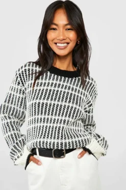 Jumpers|Jumpers & Cardigans*boohoo Soft Knit Stripe Jumper black