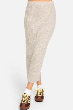 Knitted Co-Ords|Knitwear*boohoo Soft Knit V Neck Oversized Jumper And Scarf And Midaxi Skirt stone