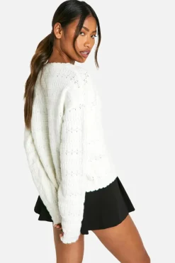 Cardigans|Knitwear*boohoo Soft Knitted Pointelle Cardigan cream