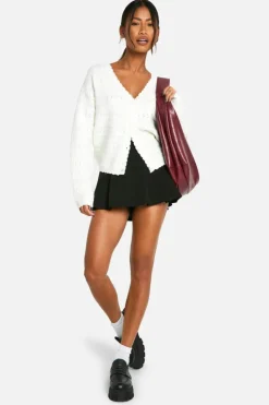Cardigans|Knitwear*boohoo Soft Knitted Pointelle Cardigan cream