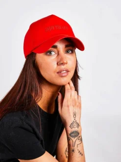 Hats & Gloves|Hats & Gloves*SVNX Soft Nylon 'Enjoy The Now' Embroidered Baseball Cap in Setting Sun Orange