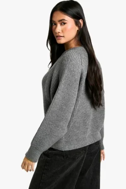 Cardigans|Jumpers & Cardigans*boohoo Soft Rib Knit Bomber Cardigan charcoal