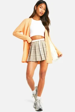 Cardigans*boohoo Soft Rib Knit Slouchy Boyfriend Cardigan orange