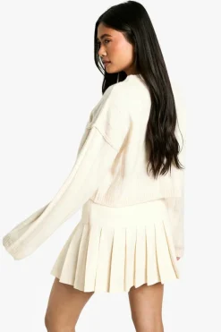 Jumpers|Jumpers & Cardigans*boohoo Soft Wide Rib Exposed Seam Crop Jumper ecru