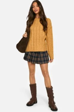 Oversized Jumpers|Jumpers*boohoo Soft Wide Rib Oversized Jumper mustard