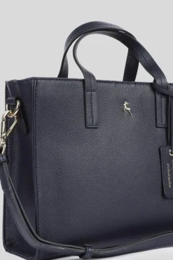 Cross-Body Bags|Tote Bags*Ashwood Leather Sogno di Pelle' Real Leather Tote Bag Navy