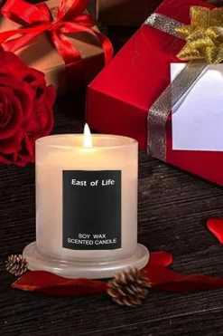 Candles & Diffusers|Candles*Living and Home Soy Wax Pear & Freesia Scented Jar Candle White
