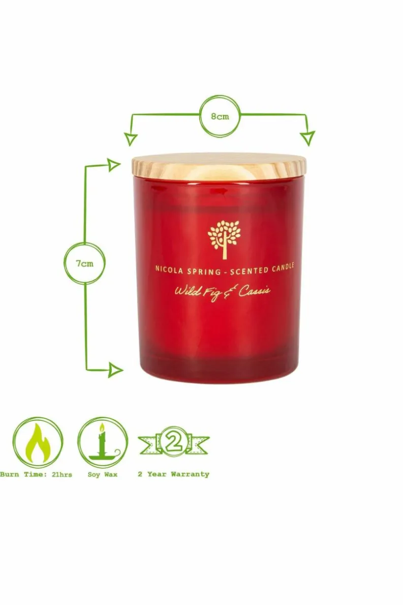 Candles & Diffusers|Candles*Nicola Spring Soy Wax Scented Candle - 130g - Wild Fig & Cassis Red