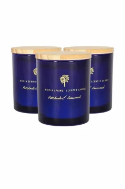 Candles & Diffusers|Candles*Nicola Spring Soy Wax Scented Candles - 130g - Patchouli & Rosewood - Pack of 3 Blue