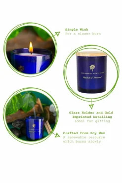 Candles & Diffusers|Candles*Nicola Spring Soy Wax Scented Candles - 130g - Patchouli & Rosewood - Pack of 3 Blue